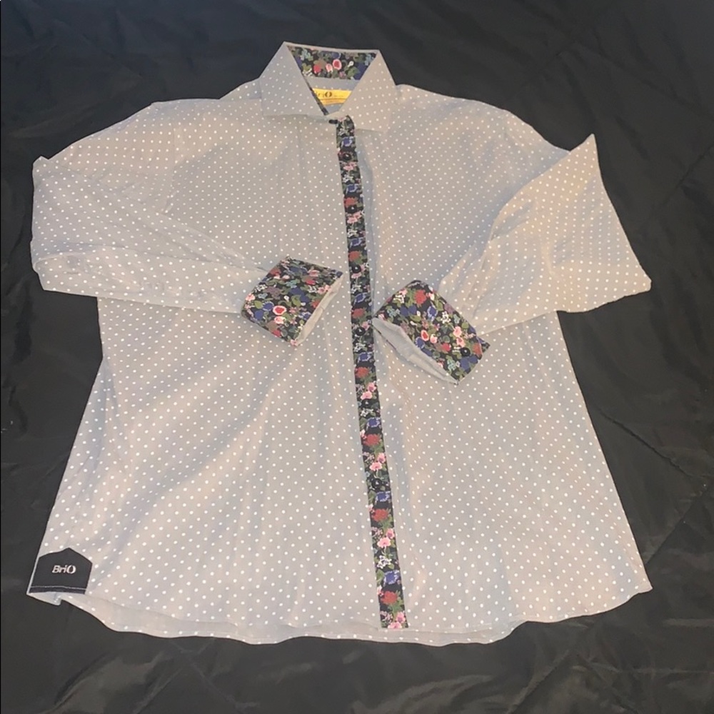 Polka Dot/Floral Men’s Dress Shirt
